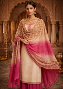 🇳🇿💫🎀Elegant Beige & Pink dupata