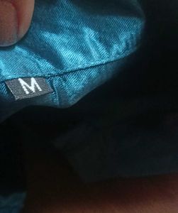 Emerald Green Satin Blouse. Size -XS