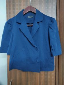 SALE 🛍️ Blue Wrap Top Cum Blazer