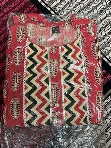 Red Printed Kurta Set with pant