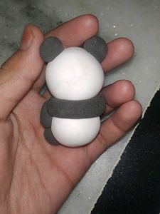 Cute Panda Clay Figure