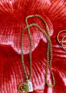 New 1 Gram Gold Plated 32 Inch Chain With Dollar