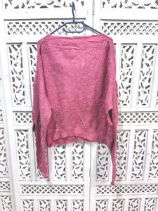 🎀Pink V-Neck Knit Sweater B