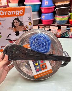 Non-stick Deep Kadai With Steel Lid