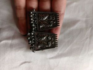 Oxidized Silver Earrings