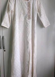 White Floral Kurta