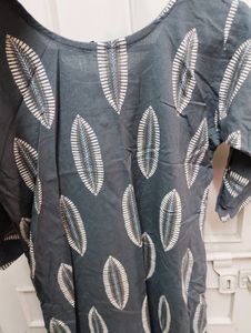 Grey Gold Foil Printed Kurti
