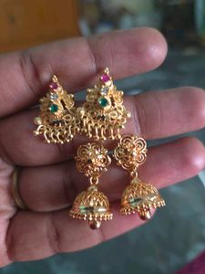Gold plated Jhumka Earrings combo
