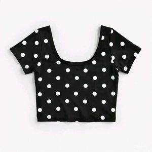 Polka Dot Cropped Top