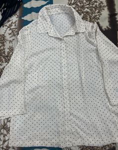 classy white dotted shirt