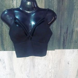 Black Front Criss Crop Bralette