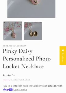 Vintage Floral Locket Necklace Open - Photo pendan