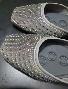 Elegant Silver Embellished Juttis