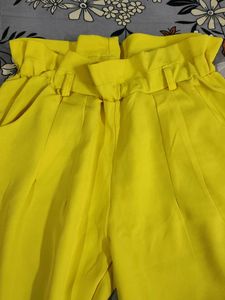 Yellow Paperbag Waist Pants