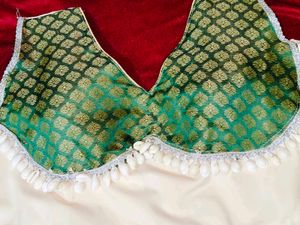 Green &amp; Gold Navratri Special Blouse 🎀🫶