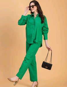 DreamsGreen Solid Pure Cotton Co-Ord (Set of 2) (L