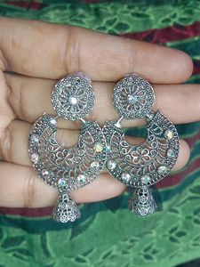 Silver Jhumka Earrings
