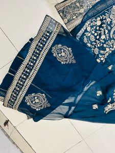 Elegant Teal Embroidered Salwar Suit