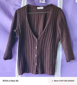 Brown Knit Cardigan
