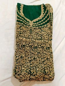 New Bridal Long Frock Unused With Semi Stitched