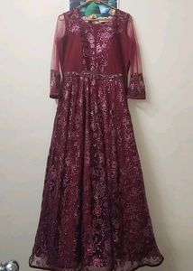 Elegant Maroon Evening Gown