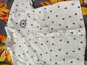 White Shirt with Cute Tree Print