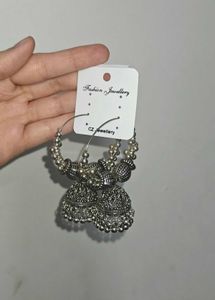 Silver Jhumka Earrings