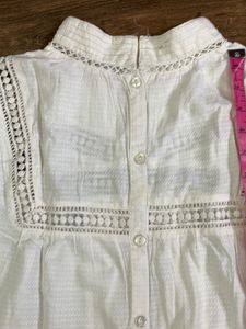 NEXT White Crochet Trim Blouse