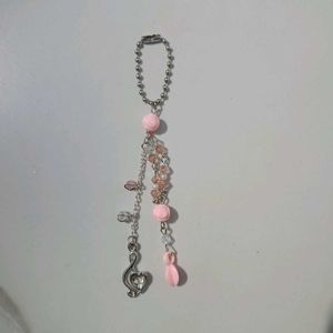 Light Pink, White Bag and Phone Charm