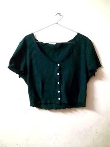 Cute Green Crop Top
