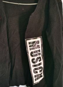 Trendy Black Knitted Cardigan |