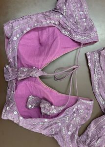 Lavender Mauva Pink Sequence Lehenga