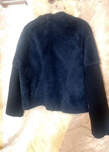 Silver Toned Front Zipper Jacket