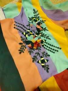 Beautiful Multicolour Kurti Plazo Set