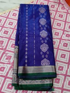 violet green combination saree