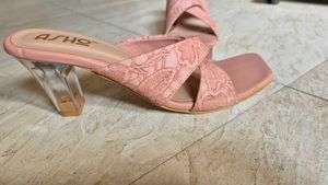 Blush Pink Block Heels | UK 7 (EU 40) |