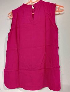 Pink Sleeveless Mock Neck Top