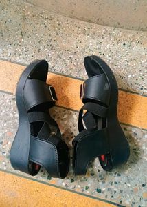 Black Straped Heels/ Wedges