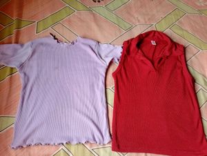 Pink and Red Top
