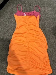 Cutout Two Tone Midi Dress