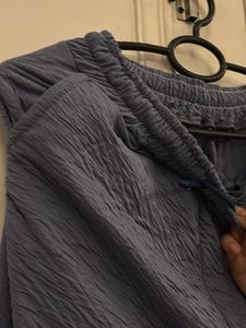 Comfy Blue Textured Pants
