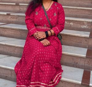 Rose Pink A Lime Kurta