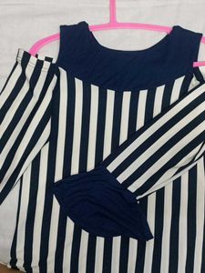 Striped Cold Shoulder Top