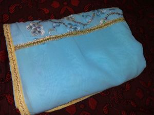 Blue Embroidered Saree