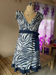 Zebra Print Wrap Dress