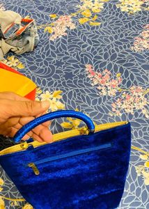 Blue Velvet Handbag