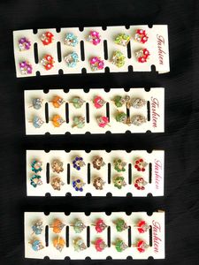 Colorful Rhinestone Earrings Pp 10rs