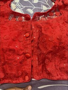 red frill stylish blouse