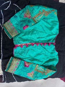 Pink &amp; Green Saree