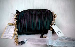 RSVP Black Pleated Crossbody Bag